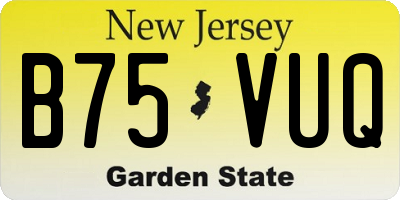 NJ license plate B75VUQ