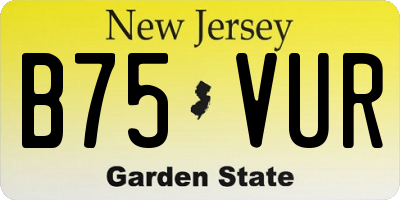 NJ license plate B75VUR