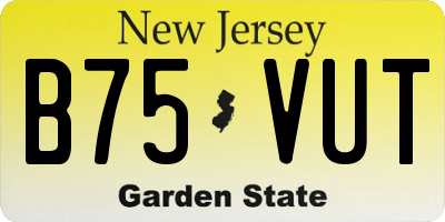 NJ license plate B75VUT