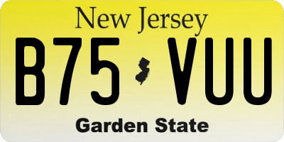 NJ license plate B75VUU