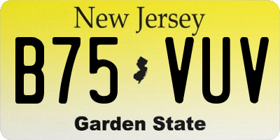 NJ license plate B75VUV