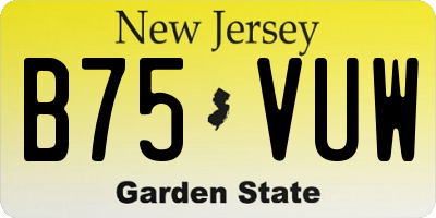 NJ license plate B75VUW
