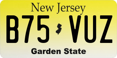 NJ license plate B75VUZ