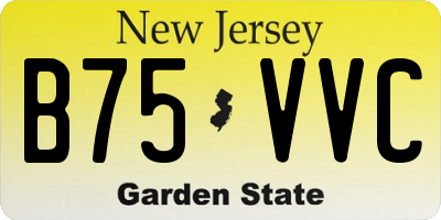 NJ license plate B75VVC