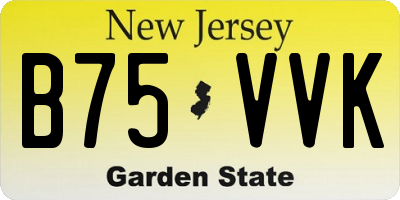 NJ license plate B75VVK