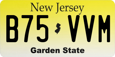 NJ license plate B75VVM