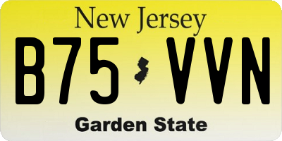 NJ license plate B75VVN