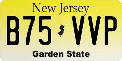 NJ license plate B75VVP