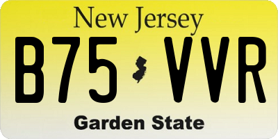 NJ license plate B75VVR