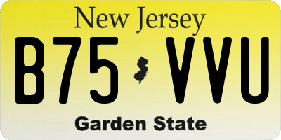 NJ license plate B75VVU