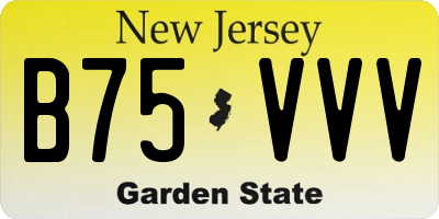 NJ license plate B75VVV