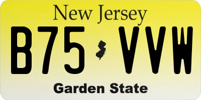 NJ license plate B75VVW