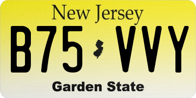 NJ license plate B75VVY