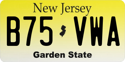 NJ license plate B75VWA