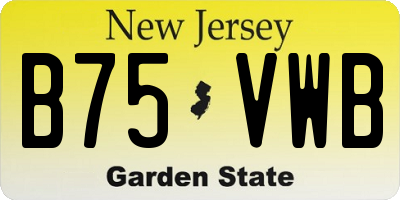 NJ license plate B75VWB