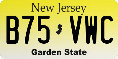 NJ license plate B75VWC
