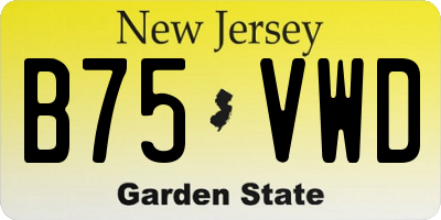 NJ license plate B75VWD