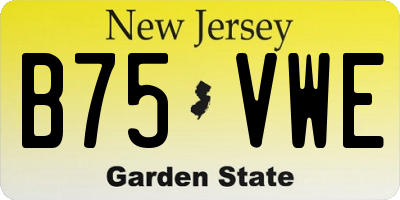 NJ license plate B75VWE