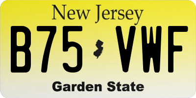 NJ license plate B75VWF