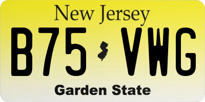 NJ license plate B75VWG