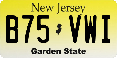 NJ license plate B75VWI