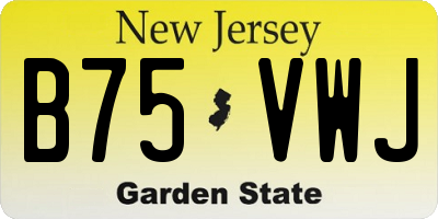 NJ license plate B75VWJ