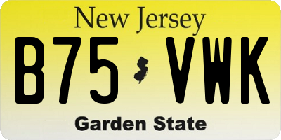 NJ license plate B75VWK