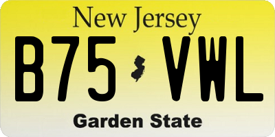 NJ license plate B75VWL
