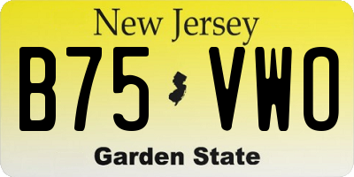 NJ license plate B75VWO