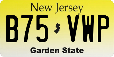 NJ license plate B75VWP