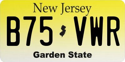 NJ license plate B75VWR