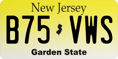 NJ license plate B75VWS