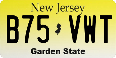 NJ license plate B75VWT