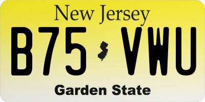 NJ license plate B75VWU