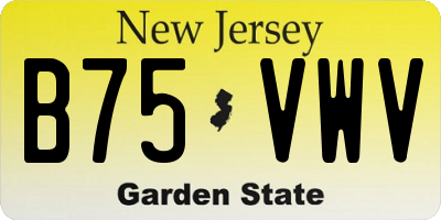 NJ license plate B75VWV