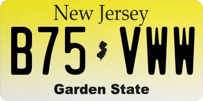 NJ license plate B75VWW