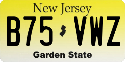 NJ license plate B75VWZ