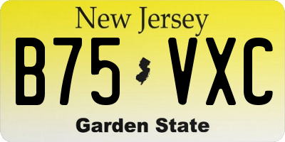 NJ license plate B75VXC