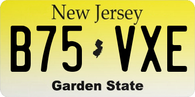 NJ license plate B75VXE
