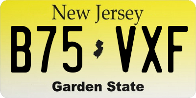 NJ license plate B75VXF