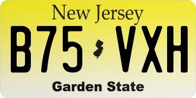 NJ license plate B75VXH