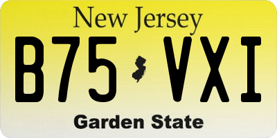 NJ license plate B75VXI