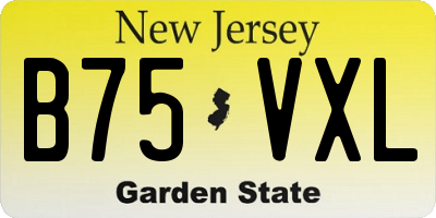 NJ license plate B75VXL