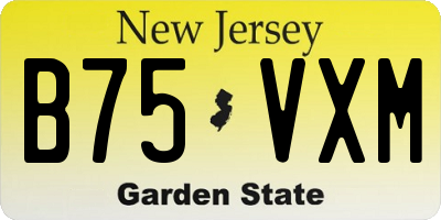 NJ license plate B75VXM