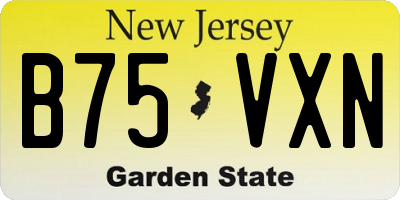 NJ license plate B75VXN