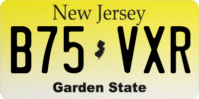 NJ license plate B75VXR