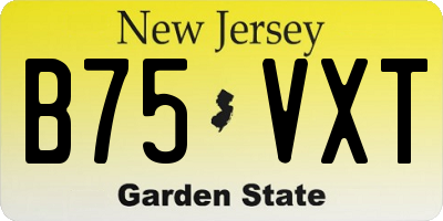 NJ license plate B75VXT