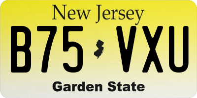NJ license plate B75VXU