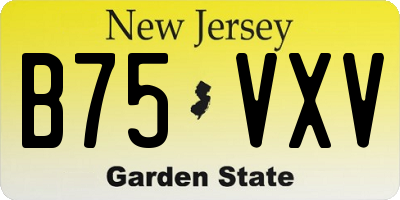 NJ license plate B75VXV