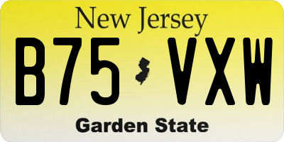 NJ license plate B75VXW
